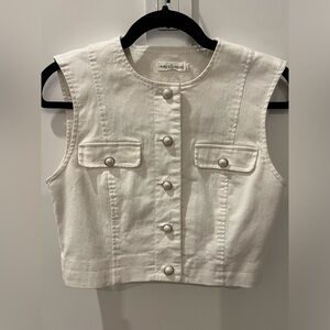 White denim vest